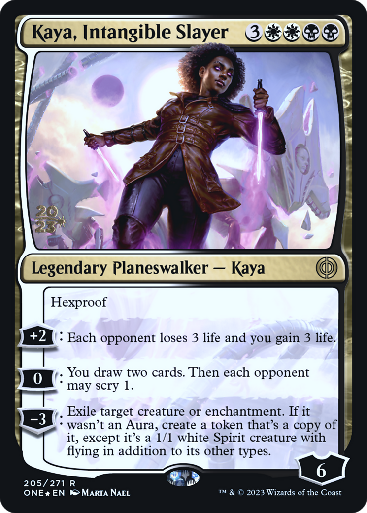 {@R} Kaya, Intangible Slayer [Phyrexia: All Will Be One Prerelease Promos][PR ONE 205]