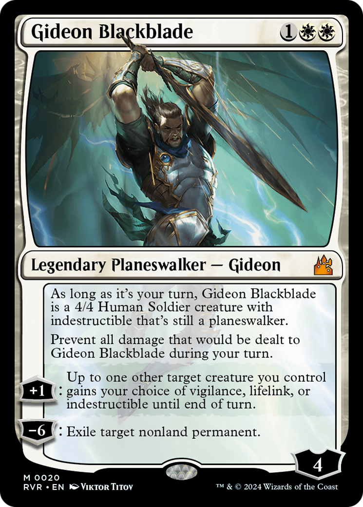 {R} Gideon Blackblade [Ravnica Remastered][RVR 20]
