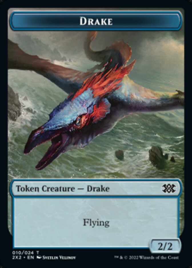{T} Drake // Aven Initiate Double-sided Token [Double Masters 2022 Tokens][T2X2 10//4]
