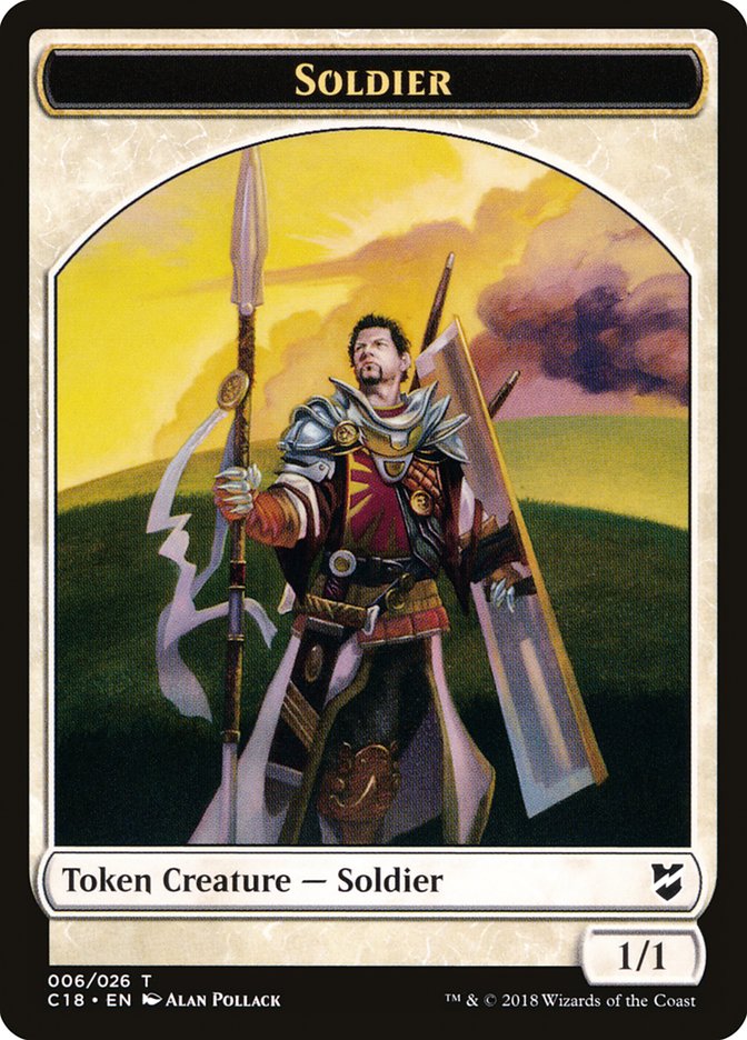{T} Cat // Soldier Double-sided Token [Commander 2018 Tokens][TC18 005]