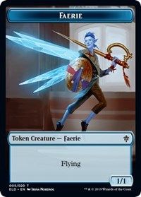 {T} Faerie // Food (17) Double-sided Token [Throne of Eldraine Tokens][TELD 005]
