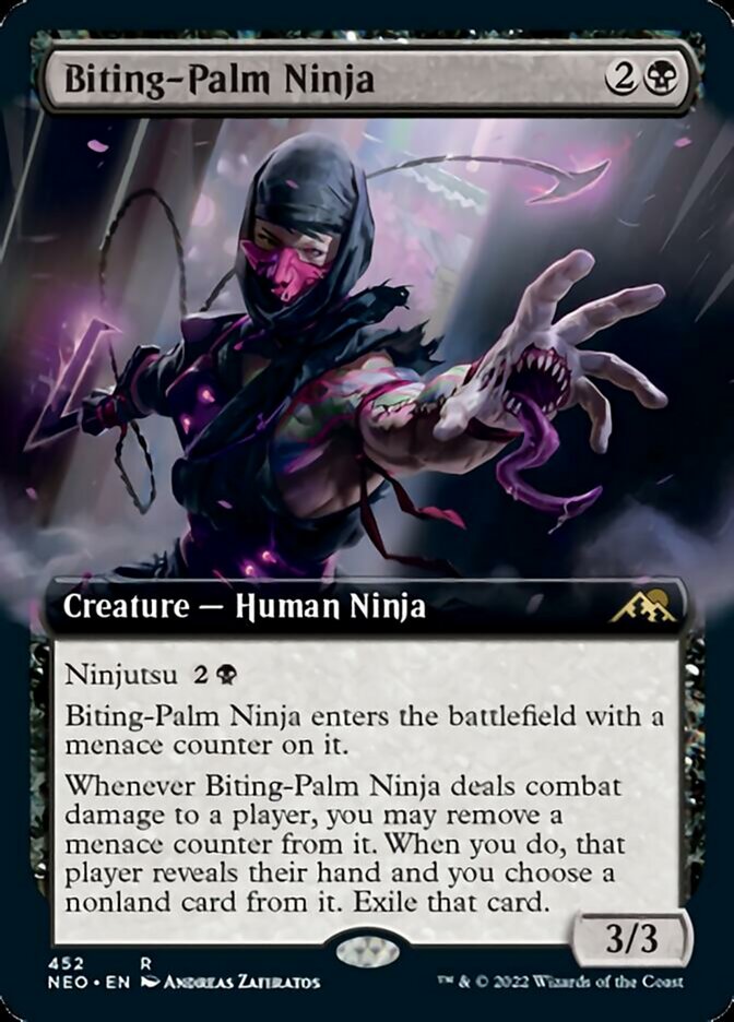{@R} Biting-Palm Ninja (Extended Art) [Kamigawa: Neon Dynasty][NEO 452]
