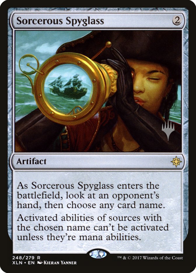 {R} Sorcerous Spyglass (Promo Pack) [Ixalan Promos][PP XLN 248]
