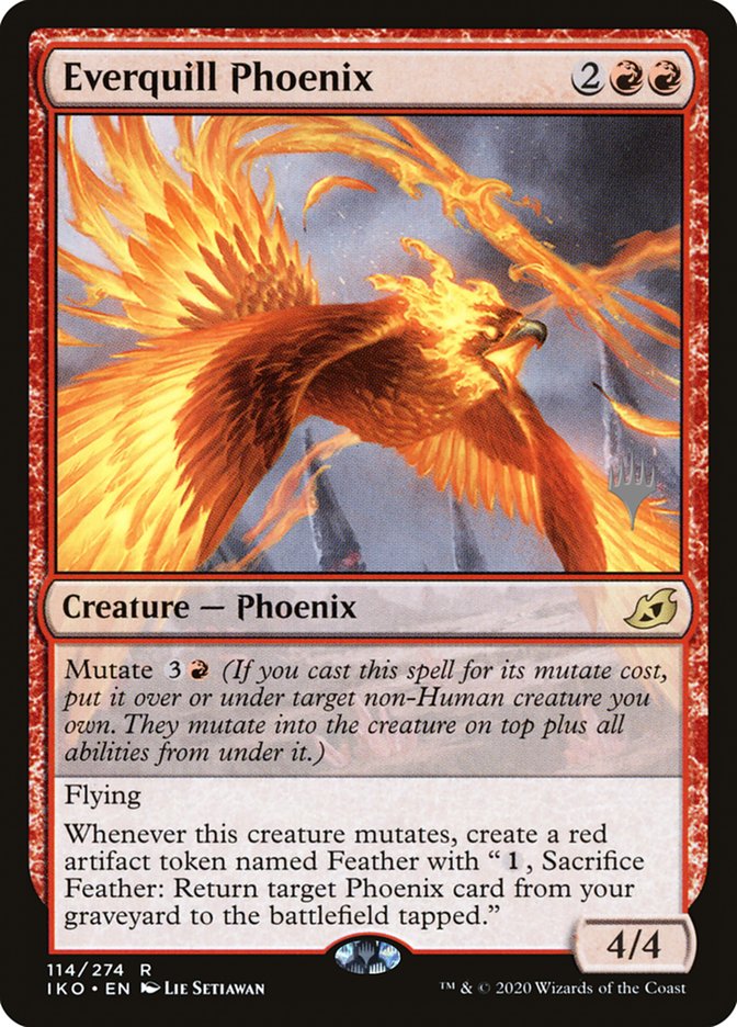 {R} Everquill Phoenix (Promo Pack) [Ikoria: Lair of Behemoths Promos][PP IKO 114]