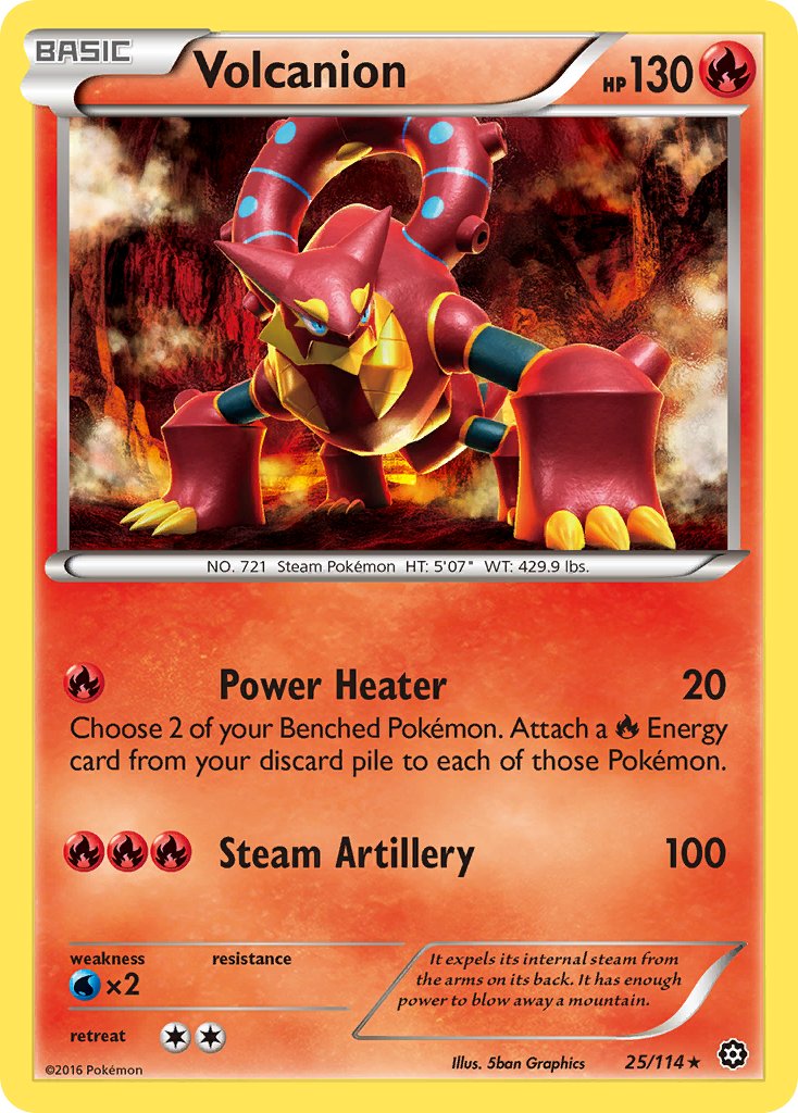 <PP> Volcanion (25/114) (Cracked Ice Holo) (Theme Deck Exclusive) [XY: Steam Siege]
