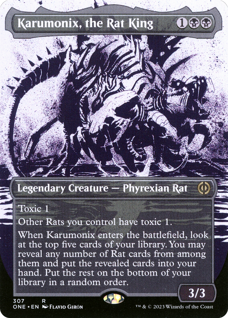 {@R} Karumonix, the Rat King (Borderless Ichor) [Phyrexia: All Will Be One][ONE 307]