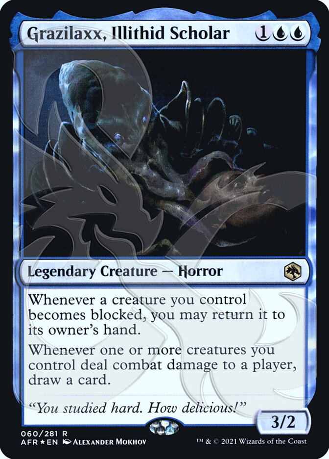{R} Grazilaxx, Illithid Scholar (Ampersand Promo) [Dungeons & Dragons: Adventures in the Forgotten Realms Promos][AMP AFR 060]
