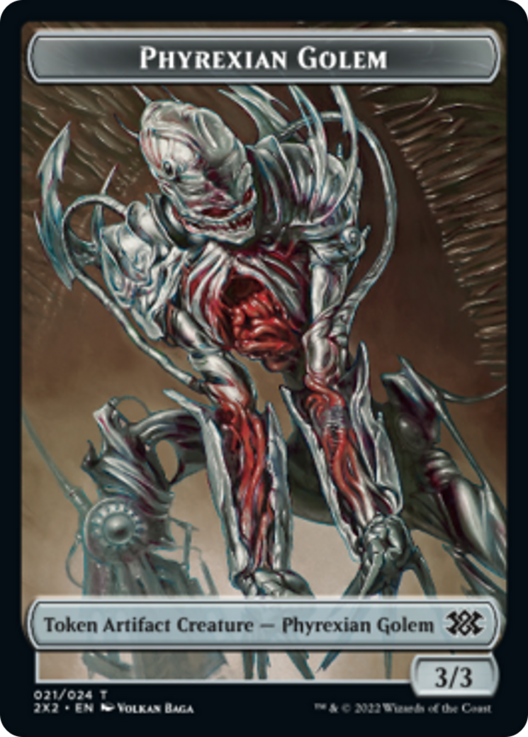 {T} Bear // Phyrexian Golem Double-sided Token [Double Masters 2022 Tokens][T2X2 14//21]