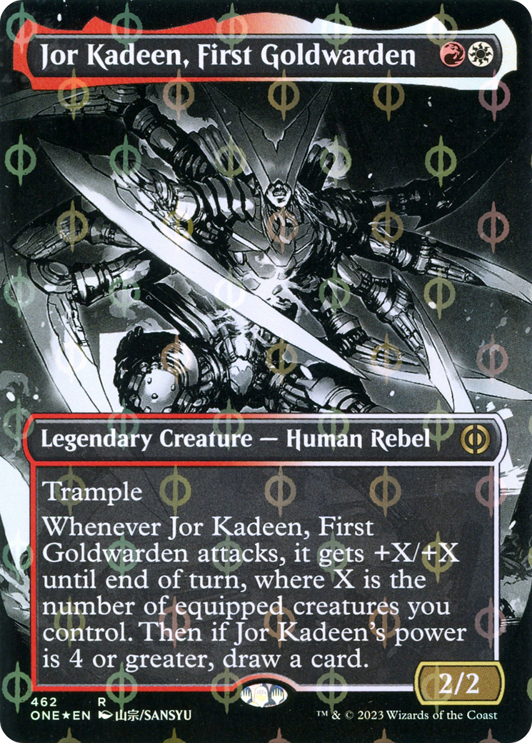 {@R} Jor Kadeen, First Goldwarden (Borderless Manga Step-and-Compleat Foil) [Phyrexia: All Will Be One][ONE 462]