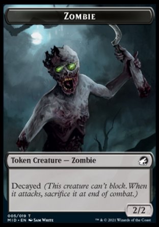 {T} Zombie (005) // Vampire Double-sided Token [Innistrad: Midnight Hunt Tokens][TMID 005]