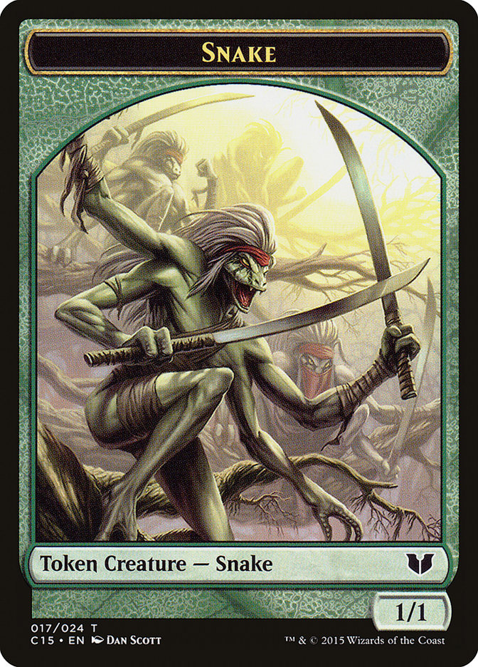 {T} Snake (017) // Saproling Double-Sided Token [Commander 2015 Tokens][TC15 017]