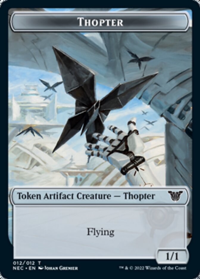 {T} Thopter // Spirit (002) Double-sided Token [Kamigawa: Neon Dynasty Commander Tokens][TNEC 012]