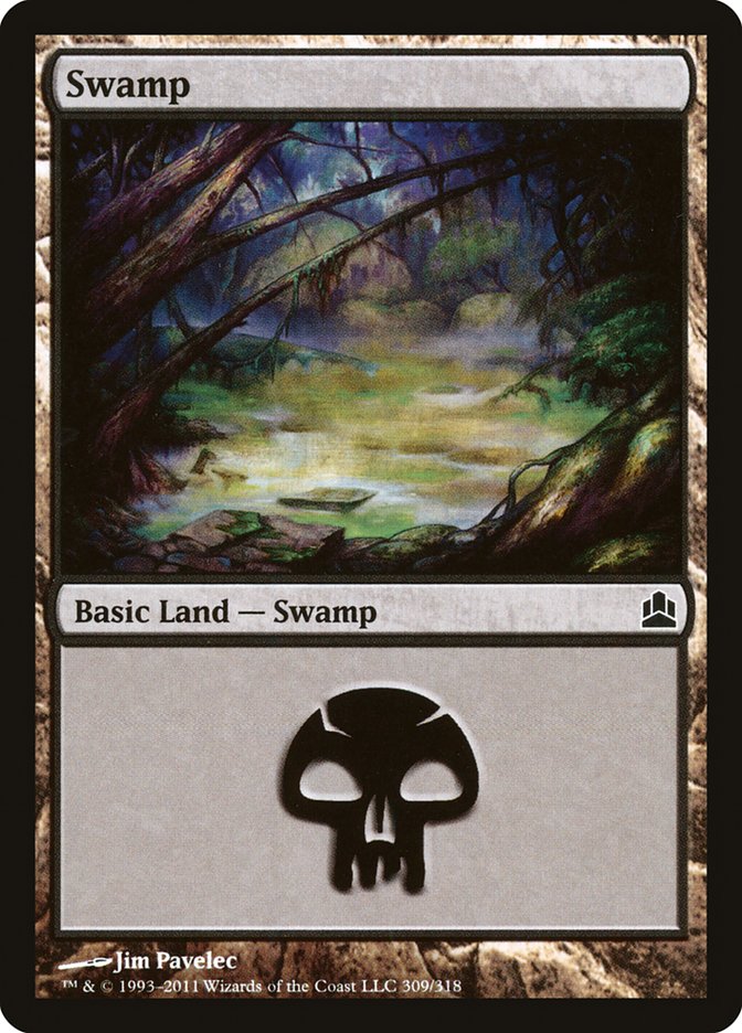 {B}[CMD 309] Swamp (309) [Commander 2011]