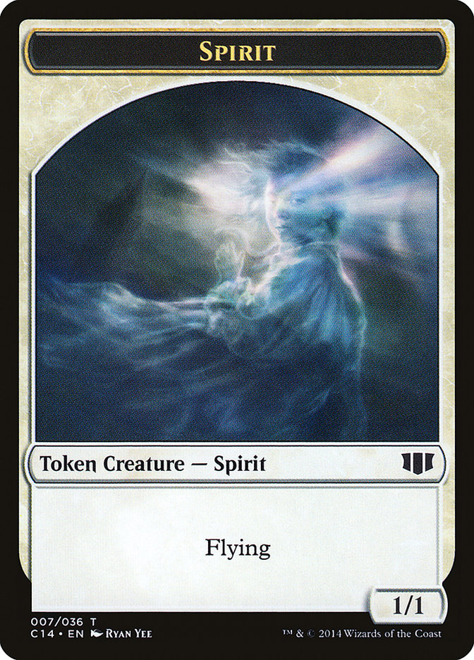 {T} Soldier // Spirit Double-sided Token [Commander 2014 Tokens][TC14 006]