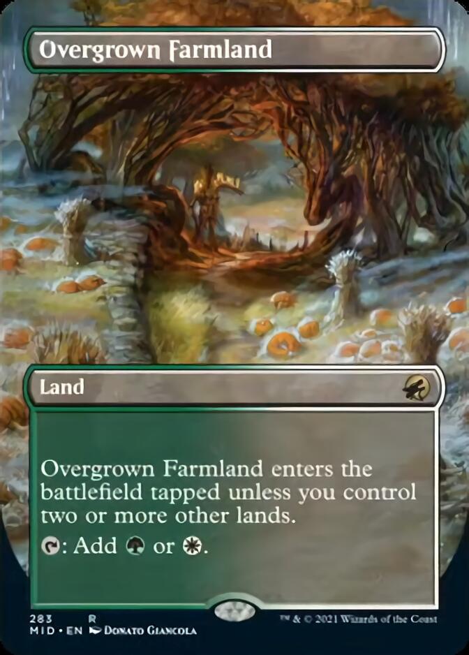 {@R} Overgrown Farmland (Borderless Alternate Art) [Innistrad: Midnight Hunt][MID 283]
