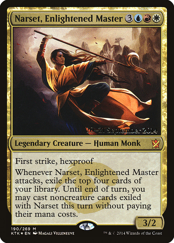 {R} Narset, Enlightened Master [Khans of Tarkir Prerelease Promos][PR KTK 190]