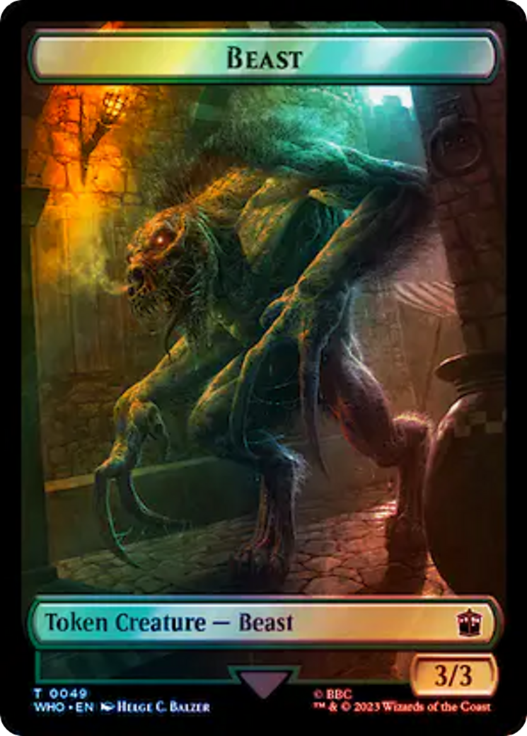 {T} Copy // Beast Double-Sided Token (Surge Foil) [Doctor Who Tokens][TWHO 33//49]