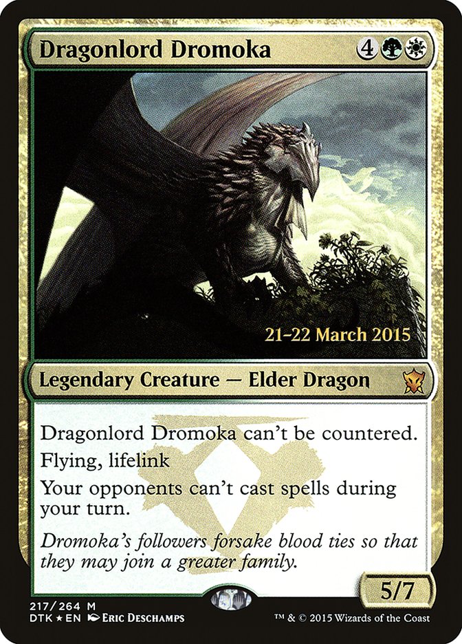 {R} Dragonlord Dromoka [Dragons of Tarkir Prerelease Promos][PR DTK 217]