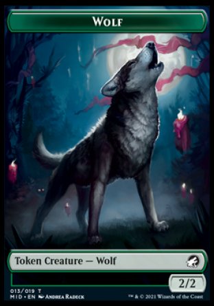 {T} Wolf // Vampire Double-sided Token [Innistrad: Midnight Hunt Tokens][TMID 013]