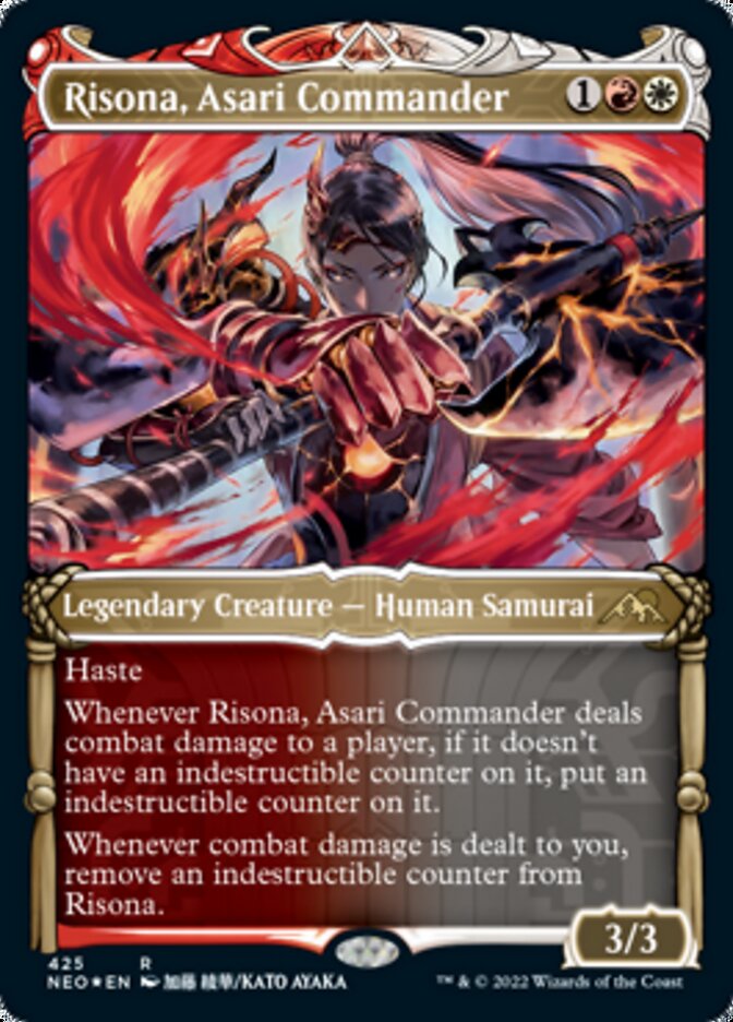 {@R} Risona, Asari Commander (Showcase) (Foil Etched) [Kamigawa: Neon Dynasty][NEO 425]