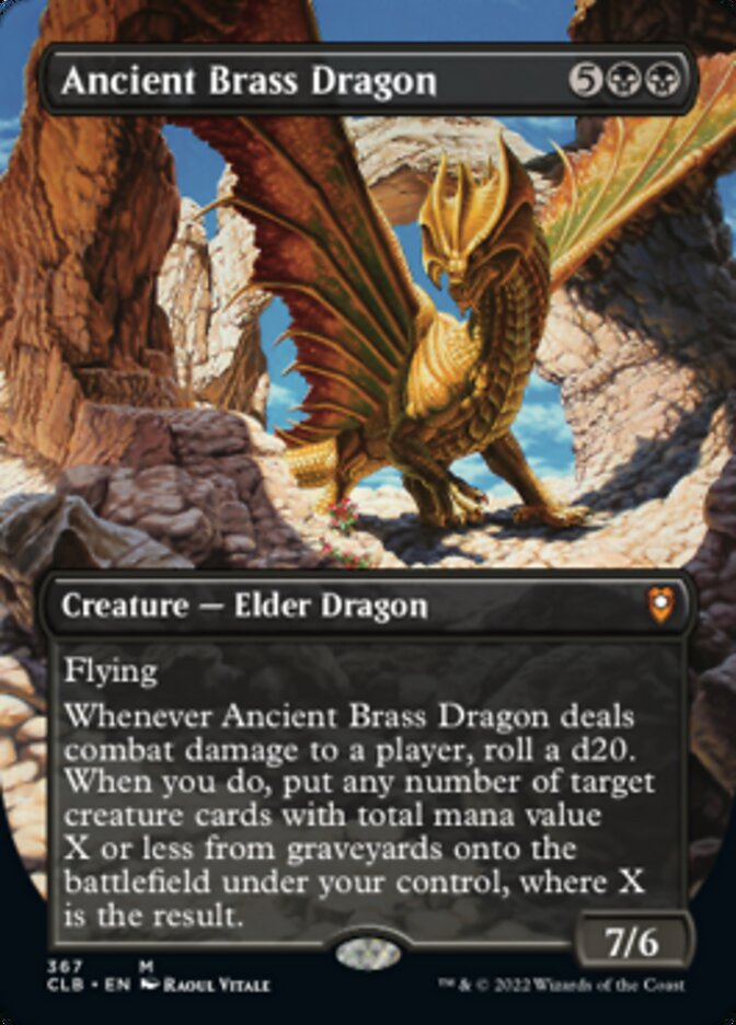 {R} Ancient Brass Dragon (Borderless Alternate Art) [Commander Legends: Battle for Baldur's Gate][CLB 367]