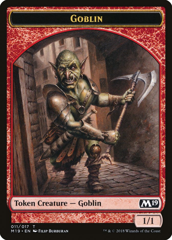 {T} Knight // Goblin Double-sided Token (Game Night) [Core Set 2019 Tokens][TM19 004]