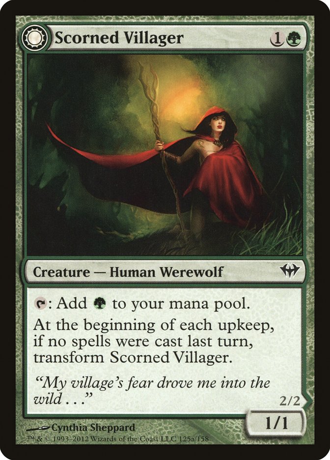 {C} Scorned Villager // Moonscarred Werewolf [Dark Ascension][DKA 125]