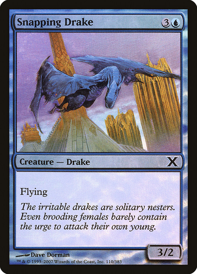 {C} Snapping Drake (Premium Foil) [Tenth Edition][FP 10E 110]