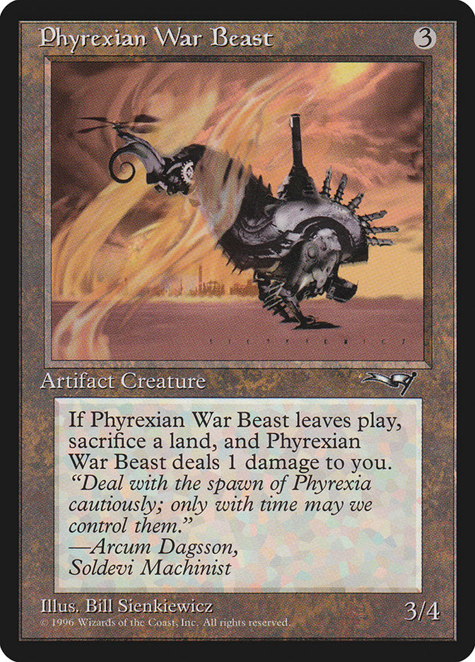 {C} Phyrexian War Beast (Signature on Right) [Alliances][ALL 127A]