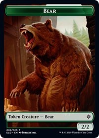 {T} Bear // Food (18) Double-sided Token [Throne of Eldraine Tokens][TELD 008]