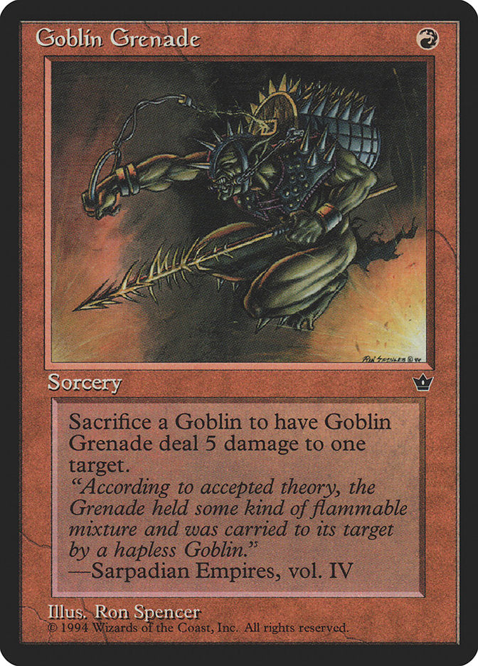 {C} Goblin Grenade (Ron Spencer) [Fallen Empires][FEM 56A]
