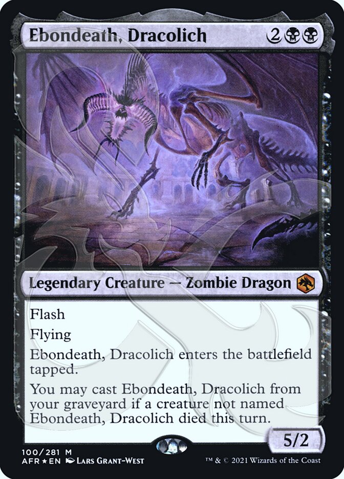 {R} Ebondeath, Dracolich (Ampersand Promo) [Dungeons & Dragons: Adventures in the Forgotten Realms Promos][AMP AFR 100]