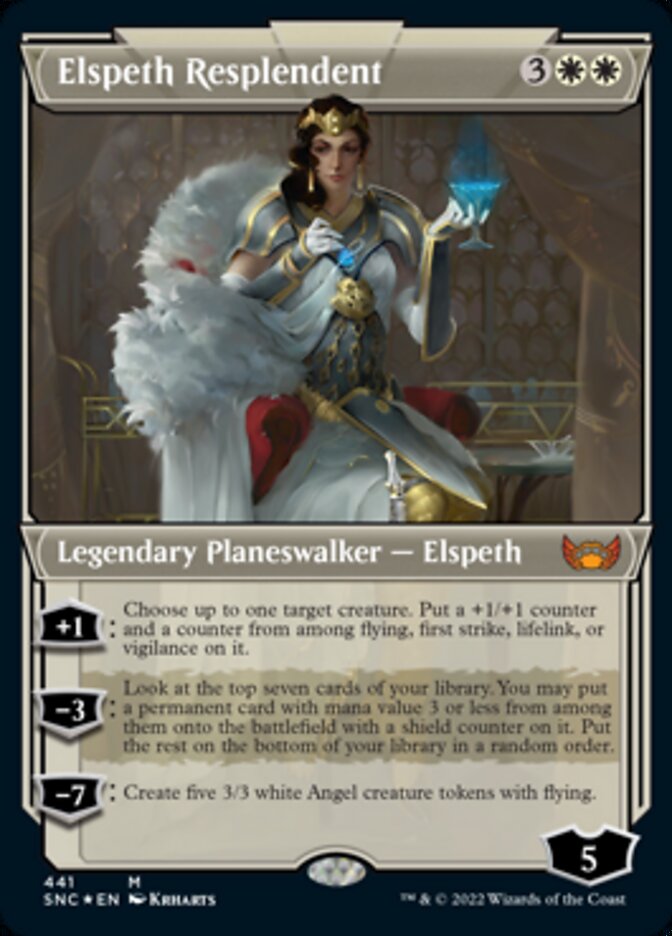 {@R} Elspeth Resplendent (Showcase Art Deco Foil Etched) [Streets of New Capenna][SNC 441]