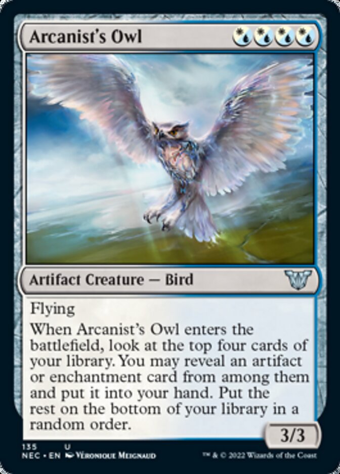 {C} Arcanist's Owl [Kamigawa: Neon Dynasty Commander][NEC 135]