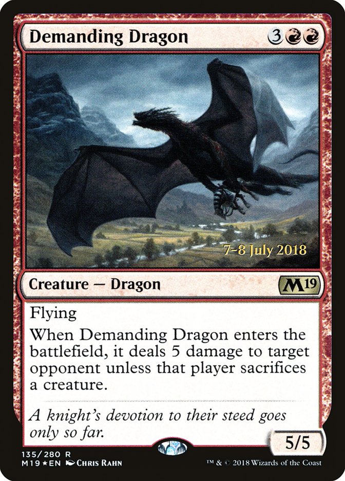 {R} Demanding Dragon [Core Set 2019 Prerelease Promos][PR M19 135]