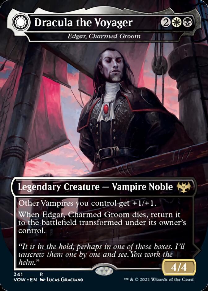 {@R} Edgar, Charmed Groom // Edgar Markov's Coffin - Dracula the Voyager // Casket of Native Earth [Innistrad: Crimson Vow][VOW 341]