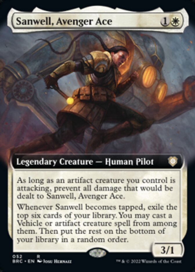 {R} Sanwell, Avenger Ace (Extended Art) [The Brothers' War Commander][BRC 052]