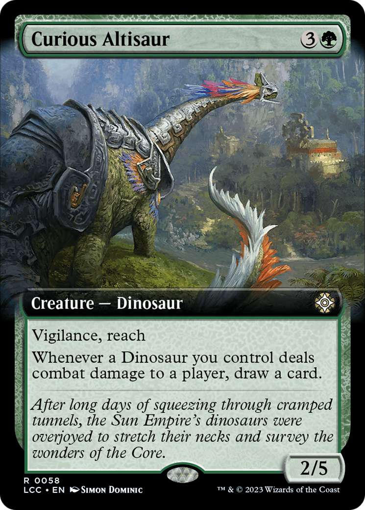 {@@LCC-R} Curious Altisaur (Extended Art) [The Lost Caverns of Ixalan Commander][LCC 58]