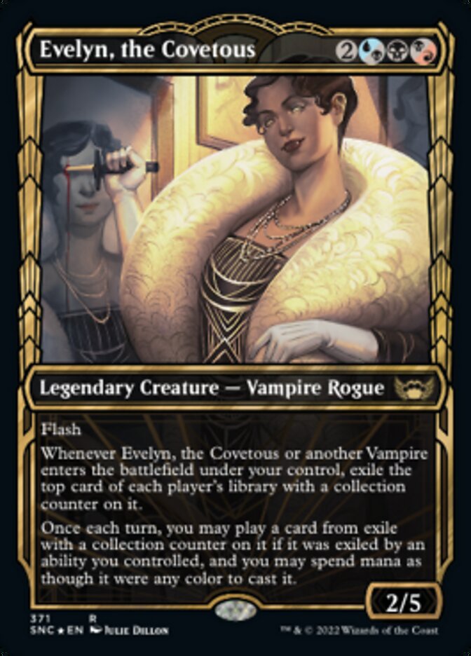 {@R} Evelyn, the Covetous (Showcase Golden Age Gilded Foil) [Streets of New Capenna][SNC 371]
