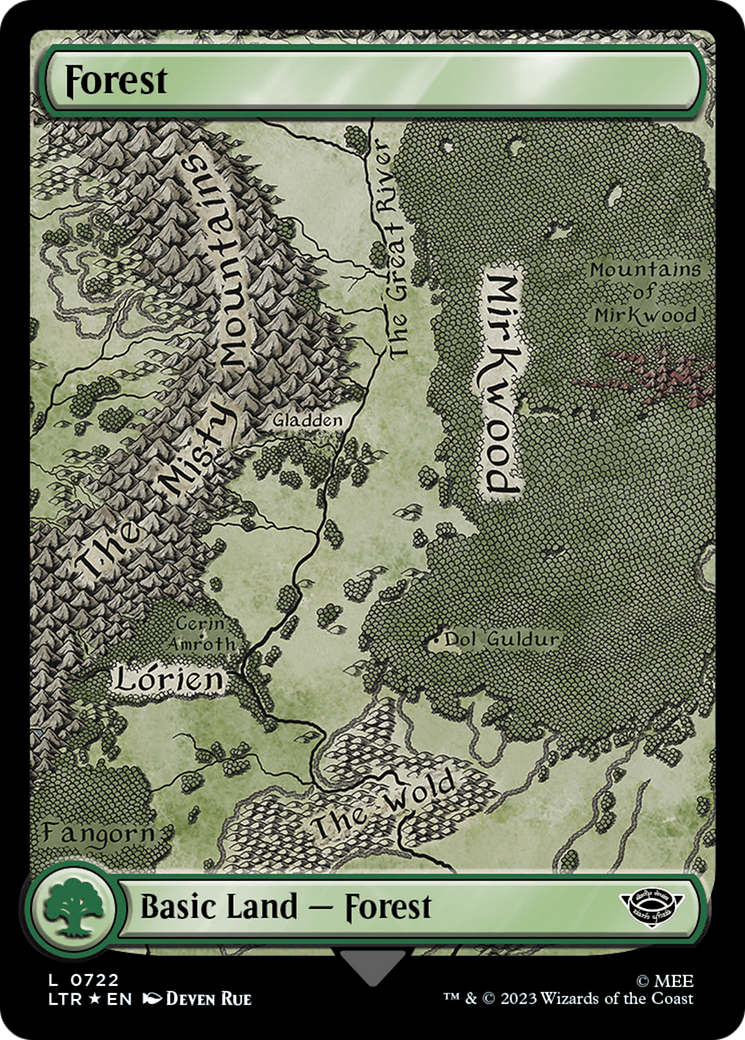 {B} Forest (0722) (Surge Foil) [The Lord of the Rings: Tales of Middle-Earth][LTR 722]