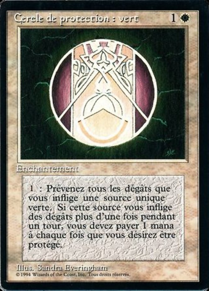 {F} Circle of Protection: Green [Foreign Black Border][FBB 3ED 011]