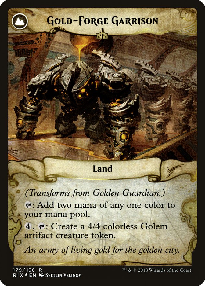 {R} Golden Guardian // Gold-Forge Garrison [Rivals of Ixalan Prerelease Promos][PR RIX 179]