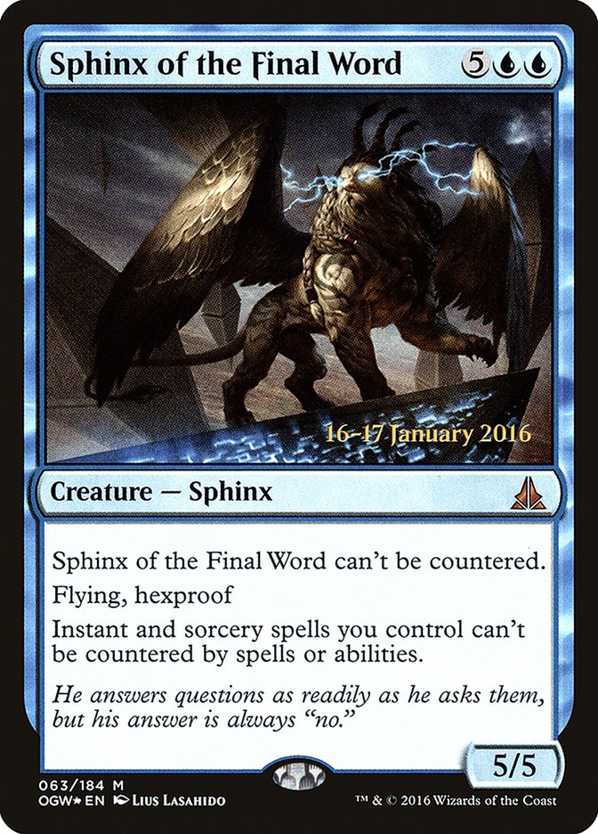 {R} Sphinx of the Final Word [Oath of the Gatewatch Prerelease Promos][PR OGW 063]