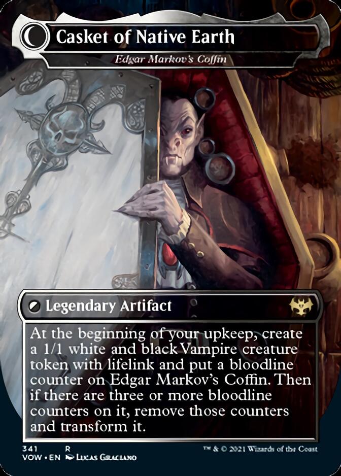 {@R} Edgar, Charmed Groom // Edgar Markov's Coffin - Dracula the Voyager // Casket of Native Earth [Innistrad: Crimson Vow][VOW 341]