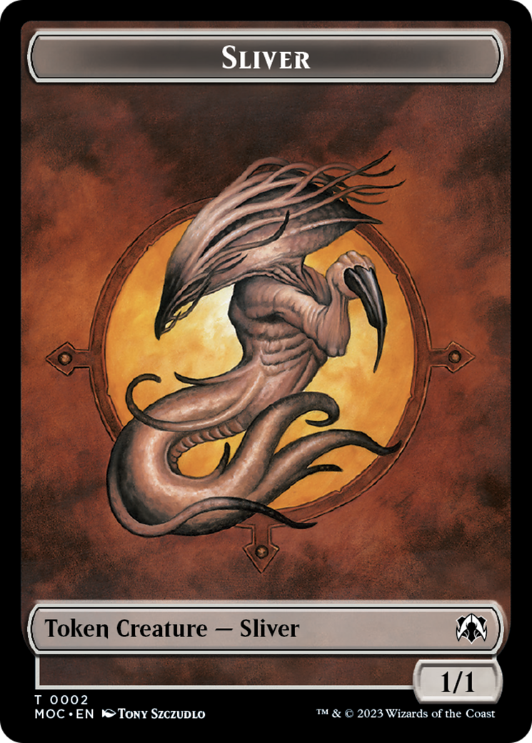 {T} Goblin // Sliver Double-Sided Token [March of the Machine Commander Tokens][TMOC 24//2]