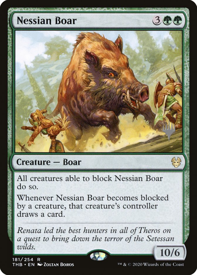 {R} Nessian Boar (Promo Pack) [Theros Beyond Death Promos][PP THB 181]