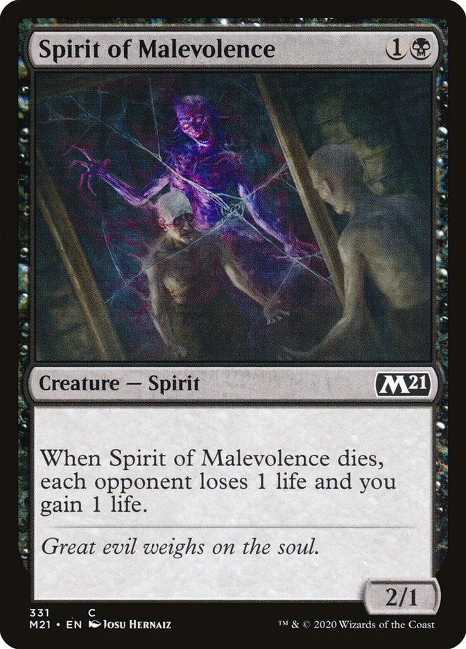 {C} Spirit of Malevolence [Core Set 2021][M21 331]