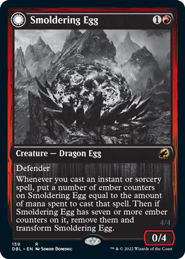 {@R} Smoldering Egg // Ashmouth Dragon [Innistrad: Double Feature][DBL 159]