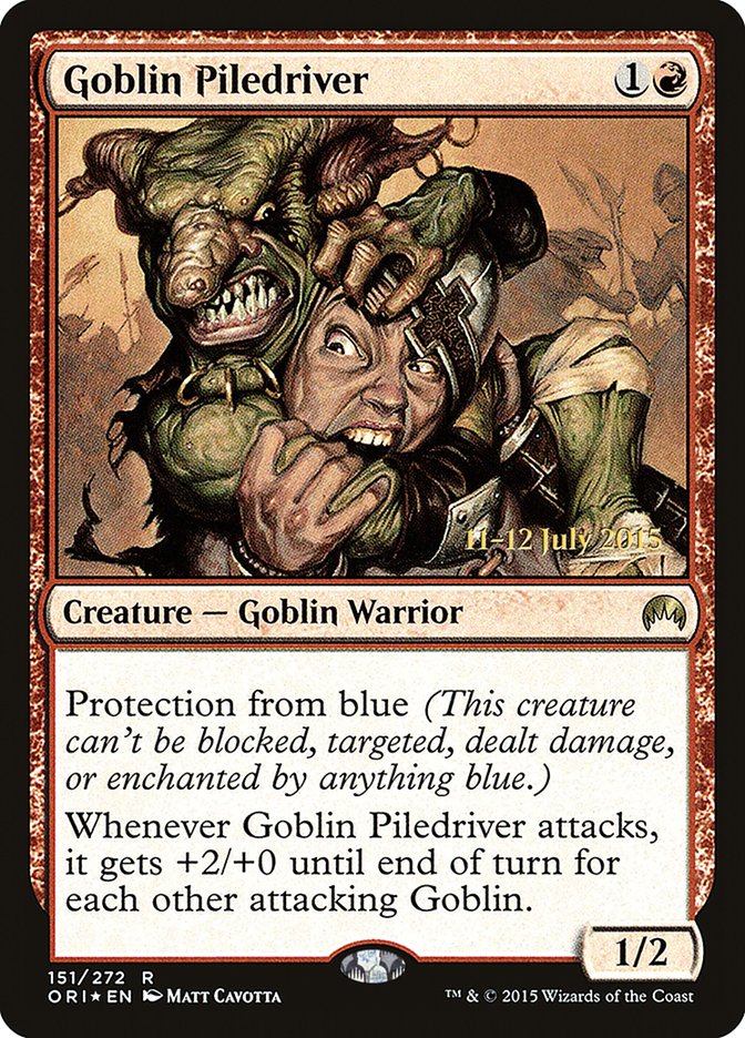{R} Goblin Piledriver [Magic Origins Prerelease Promos][PR ORI 151]