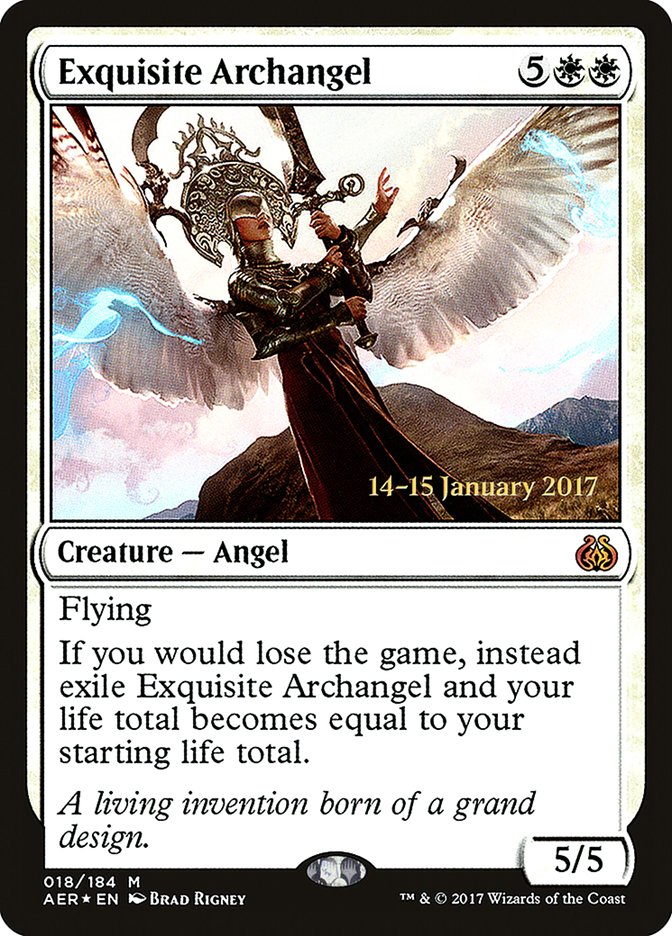 {R} Exquisite Archangel [Aether Revolt Prerelease Promos][PR AER 018]